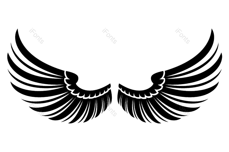 黑白翅膀图片,矢量元素元素,翅膀PNG,羽毛免抠素材